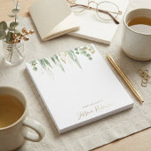 Waterverf Eucalyptus Greenery Gepersonaliseerd Notitieblok