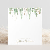 Waterverf Eucalyptus Greenery Gepersonaliseerd Notitieblok