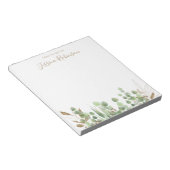 Waterverf Eucalyptus Greenery Gepersonaliseerd Notitieblok (Schuin)
