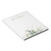 Waterverf Eucalyptus Greenery Gepersonaliseerd Notitieblok (Schuin)