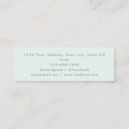 Waterverf Eucalyptus Greenery Gold Botanisch Mini Visitekaartje (Achterkant)