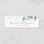 Waterverf Eucalyptus Greenery Gold Botanisch Mini Visitekaartje (Voorkant)