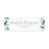 Waterverf Eucalyptus Greenery Gold Foliage Etiket (Voorkant)