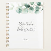 Waterverf Eucalyptus Greenery Gold Foliage Planner (Voorkant)