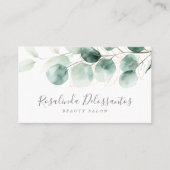 Waterverf Eucalyptus Greenery Gold Foliage Visitekaartje (Voorkant)