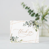 Waterverf Eucalyptus Greenery Gold Hartelijk dank Bedankkaart (Staand voorkant)