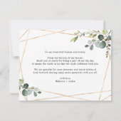 Waterverf Eucalyptus Greenery Gold Hartelijk dank Bedankkaart (Achterkant)