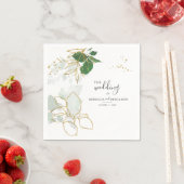 Waterverf Eucalyptus Greenery Gold Leaves Wedding Servet (Insitu)