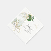 Waterverf Eucalyptus Greenery Gold Leaves Wedding Servet (Hoek)