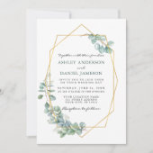 Waterverf Eucalyptus Greenery Gold Lijst Kaart (Voorkant)