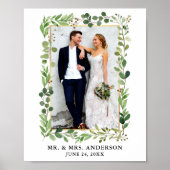 Waterverf Eucalyptus Greenery Gold Lijst Poster (Voorkant)