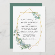 Waterverf Eucalyptus Greenery Gold Lijst Wedding
