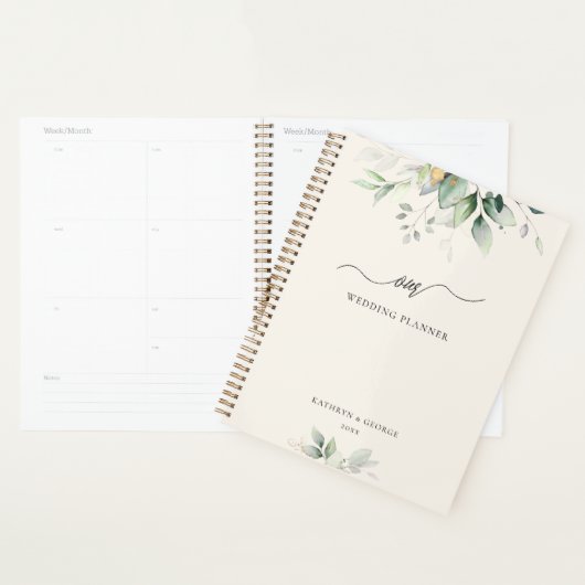 Waterverf Eucalyptus Greenery Gold Planner (Display)