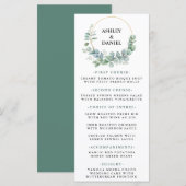 Waterverf Eucalyptus Greenery Gold Wedding Menu (Voorkant / Achterkant)