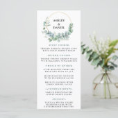 Waterverf Eucalyptus Greenery Gold Wedding Menu (Staand voorkant)