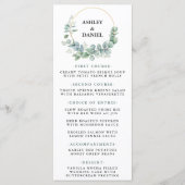 Waterverf Eucalyptus Greenery Gold Wedding Menu (Voorkant)