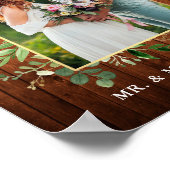 Waterverf Eucalyptus Greenery Gold Wood Foto Poster (Hoek)