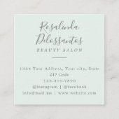 Waterverf Eucalyptus Greenery Gouden Bladeren Vierkante Visitekaartje (Achterkant)