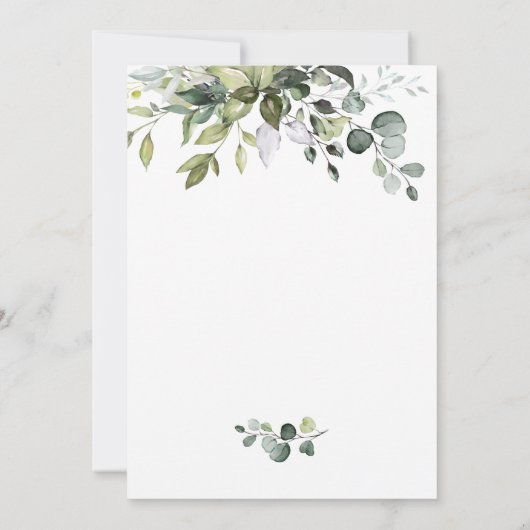 Waterverf Eucalyptus Greenery Graduy Party Kaart (Achterkant)