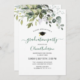 Waterverf Eucalyptus Greenery Graduy Party Kaart