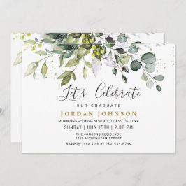 Waterverf Eucalyptus Greenery Graduy Party Kaart