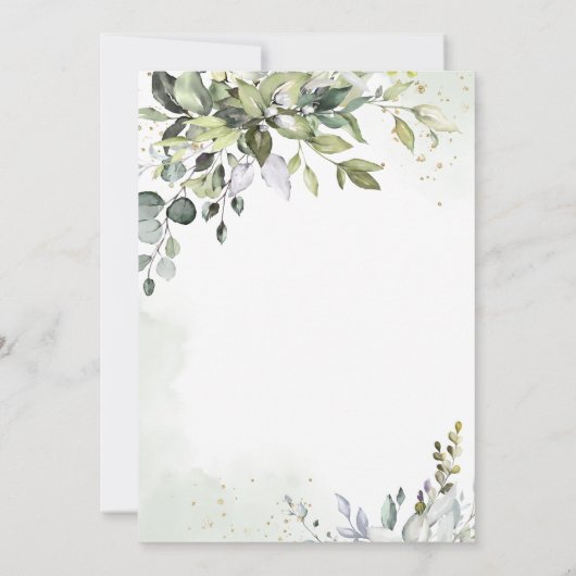 Waterverf Eucalyptus Greenery Graduy Party Kaart (Achterkant)