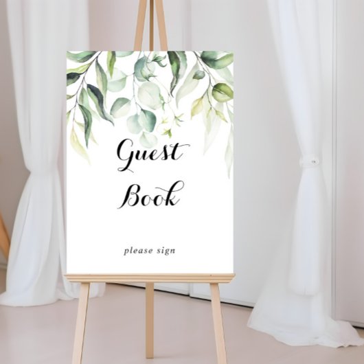 Waterverf Eucalyptus Greenery Guest Book Sign Poster