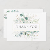 Waterverf Eucalyptus Greenery Hartelijk dank (Voorkant / Achterkant)