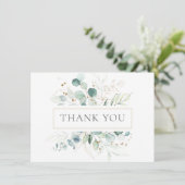 Waterverf Eucalyptus Greenery Hartelijk dank (Staand voorkant)