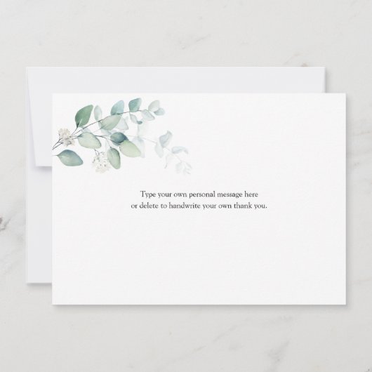 Waterverf Eucalyptus Greenery Hartelijk dank (Achterkant)