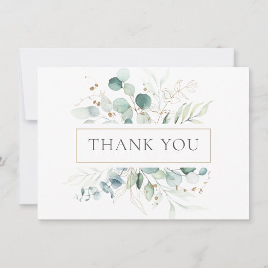 Waterverf Eucalyptus Greenery Hartelijk dank (Voorkant)