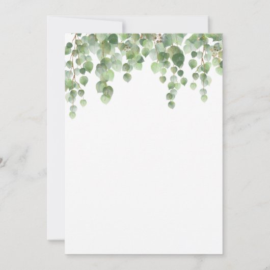 Waterverf Eucalyptus Greenery Kaart (Achterkant)