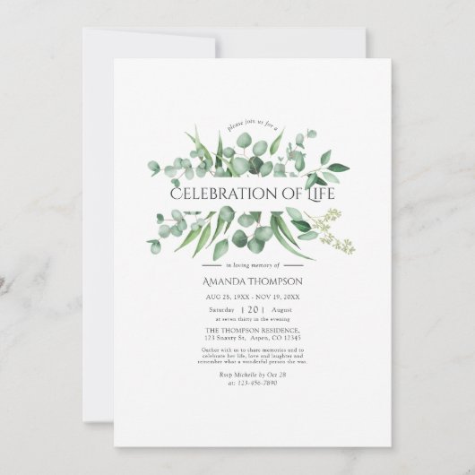 Waterverf Eucalyptus Greenery Kaart (Voorkant)