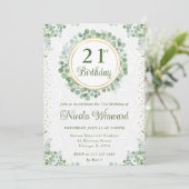 Waterverf Eucalyptus Greenery Krans Verjaardag Kaart (Staand voorkant)