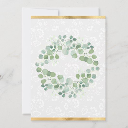 Waterverf Eucalyptus Greenery Krans Verjaardag Kaart (Achterkant)