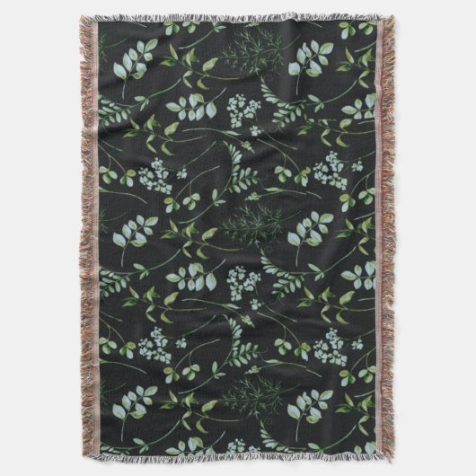 Waterverf Eucalyptus Greenery Leaves Deken (Voorkant Verticaal)