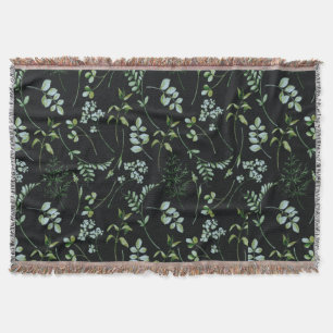 Waterverf Eucalyptus Greenery Leaves Deken