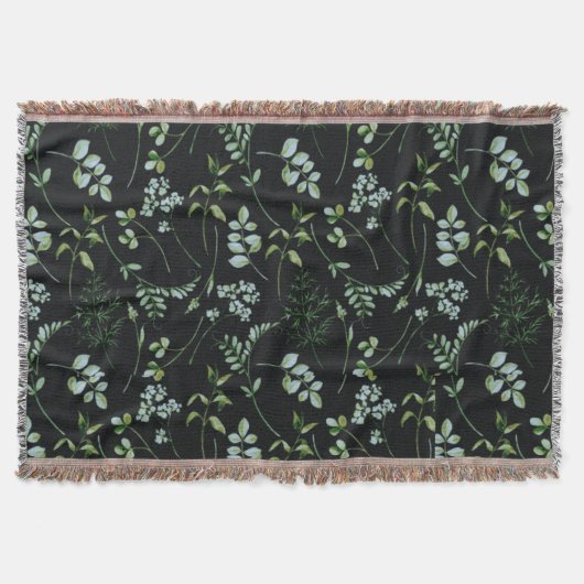 Waterverf Eucalyptus Greenery Leaves Deken (Voorkant)