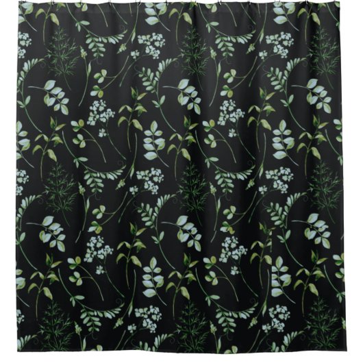 Waterverf Eucalyptus Greenery Leaves Douchegordijn (Voorkant)