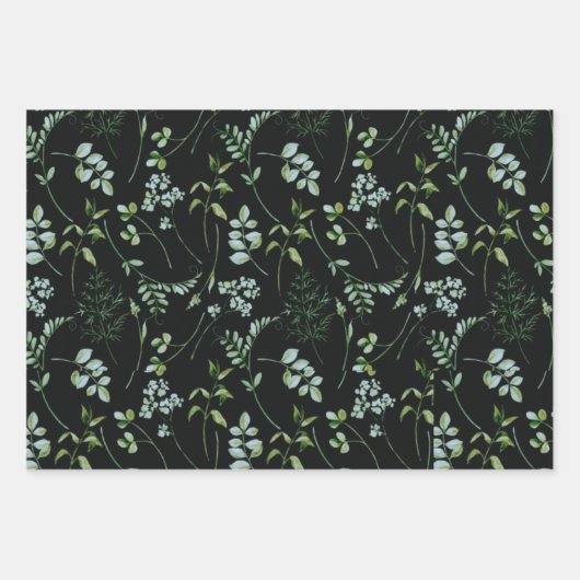 Waterverf Eucalyptus Greenery Leaves Inpakpapier Vel (Voorkant)