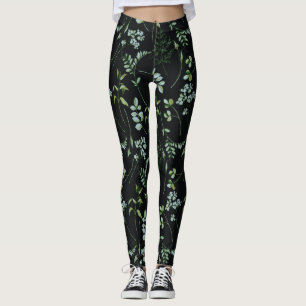 Waterverf Eucalyptus Greenery Leaves Leggings