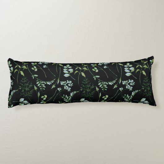 Waterverf Eucalyptus Greenery Leaves Lichaamskussen (Achterkant)