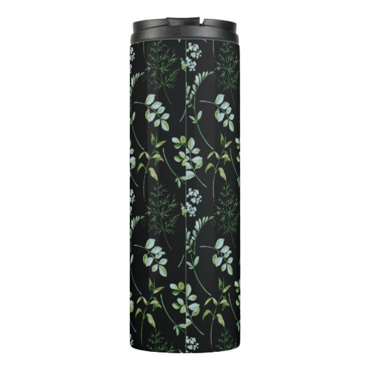 Waterverf Eucalyptus Greenery Leaves Thermosbeker (Achterkant)