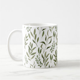 Waterverf Eucalyptus Greenery leest Patroon   Koffiemok