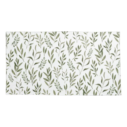 Waterverf Eucalyptus Greenery leest Patroon Kussensloop (Achterkant)