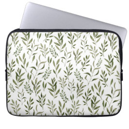 Waterverf Eucalyptus Greenery leest Patroon Laptop Sleeve