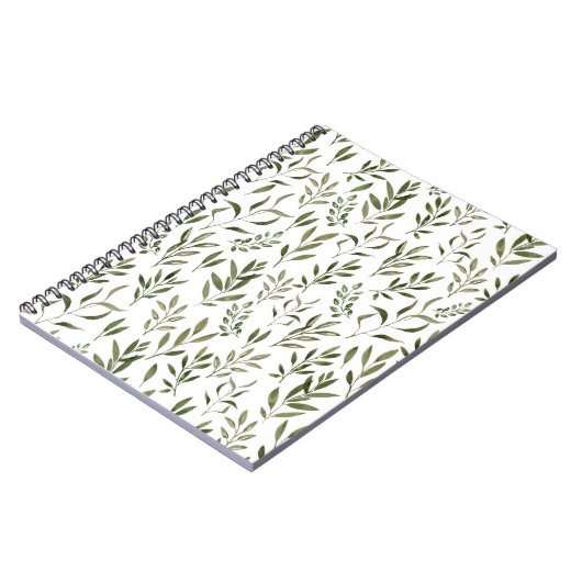 Waterverf Eucalyptus Greenery leest Patroon Notitieboek (Linkerzijde)