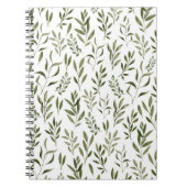 Waterverf Eucalyptus Greenery leest Patroon Notitieboek (Voorkant)