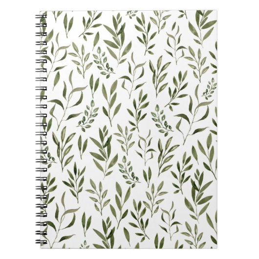 Waterverf Eucalyptus Greenery leest Patroon Notitieboek (Voorkant)