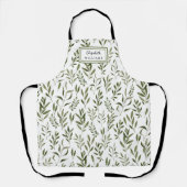 Waterverf Eucalyptus Greenery leest Patroon Schort (Voorkant)